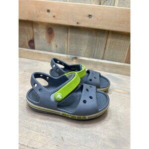 C7 Crocs Bayaband Sandals Kids Grey/Green